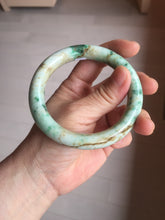 Load image into Gallery viewer, 58mm Certified Type A 100% Natural Sunny Green Brown with Green Floating Flowers Spring on Old Branches (春生旧枝) round cut Jadeite Jade Bangle PC210-6227