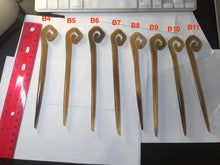 Load image into Gallery viewer, 100% Natural Buffalo Horn carved flowers/bamboo/Auspicious Clouds/love bird stick hairpin CB81 (Add-on item! not for sale individually)