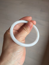 Load image into Gallery viewer, 53.5mm certified 100% natural light green white slim round cut oval jadeite jade bangle BL85-4662
