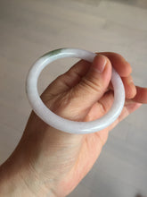 Load image into Gallery viewer, 54.5mm certified 100% natural light green/white/purple round cut jadeite jade bangle BK85-4668