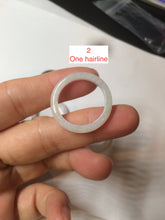 Load image into Gallery viewer, 19.2mm/size 9 1/4 100% natural type A green/white jadeite jade band ring G105- 9 1/4