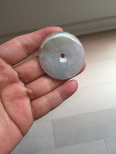 Load image into Gallery viewer, 40.6mm 100% Natural sunny green/purple/gray jadeite Jade Safety Guardian Button(donut) Pendant/worry stone F145