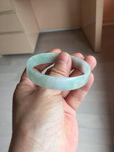 Load image into Gallery viewer, 51mm certified Type A 100% Natural light green thin style Jadeite jade bangle PJ129-0199