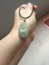 Load image into Gallery viewer, 100% Natural type A icy watery light green/gray Jadeite Jade seashell (福贝) pendant F150