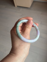 Load image into Gallery viewer, 54.5mm certified 100% natural Type A light green/purple round cut jadeite jade bangle PB87-0986