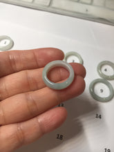 Load image into Gallery viewer, Size 3 3/4-9 1/4100% natural type A white light green light green jadeite jade band ring PA254
