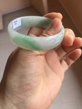 Load image into Gallery viewer, 51.5mm Certified Type A 100% Natural sunny green light green white thin Jadeite Jade bangle AZ189-1583