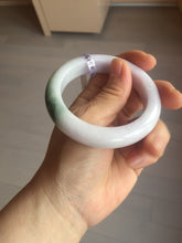 Load image into Gallery viewer, 54mm Certified 100% natural Type A olive green/white/purple/brown(FU LU SHOU) chubby jadeite jade bangle AX96-(5190)