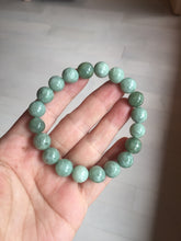 Load image into Gallery viewer, 9.9-10.5mm size 52-62mm 100% natural type A light green jadeite jade beads bracelet PC53