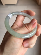Load image into Gallery viewer, 52.3mm certified 100% natural Type A icy watery light green/purple/gray slim round cut jadeite jade bangle BL110-9439
