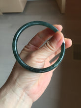 Load image into Gallery viewer, 61mm Certified Type A 100% Natural dark green/blue/gray Guatemala slim round cut Jadeite bangle PD176-2495