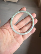 Load image into Gallery viewer, 56mm certified Type A 100% Natural light green brown gray slim round cut Jadeite Jade bangle PH206-6184