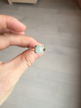 Load image into Gallery viewer, 100% natural type A icy watery green dark green four-prong jadeite jade ring group AA92