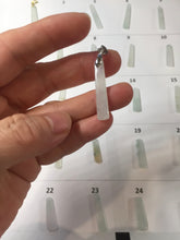 Load image into Gallery viewer, 100% Natural type A icy watery light green white narrow rectangle Jadeite Jade safe and sound pendant group BS139 Add on item
