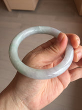 Load image into Gallery viewer, 58.4mm Certified Type A 100% Natural light green chubby round cut Jadeite Jade bangle BM36-0023
