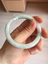 Load image into Gallery viewer, 54mm Certified type A 100% Natural sunny green/white round cut Jadeite bangle BN81-9817