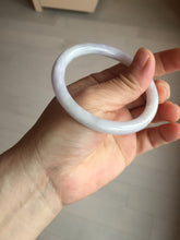 Load image into Gallery viewer, 51.5mm certified 100% natural type A light purple white slim oval round cut jadeite jade bangle BL51-3528