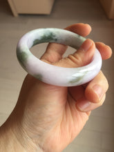 Load image into Gallery viewer, 55.2mm certified 100% natural Type A watermelon-rind green light purple Base jadeite bangle PA184-4754