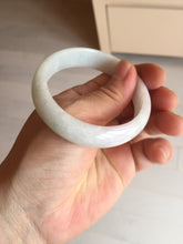 Load image into Gallery viewer, 53mm 100% natural light green purple white oval jadeite jade bangle BF128