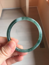 Load image into Gallery viewer, 56.3mm Certified Type A 100% Natural icy watery dark green/blue/gray/black slim Guatemala Jadeite bangle PJ155-0662