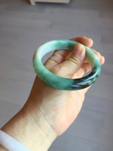 Load image into Gallery viewer, 57.6mm certified type A 100% Natural apple green/dark green jadeite jade bangle AX128-5220