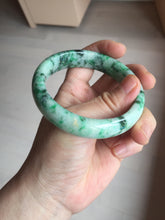Load image into Gallery viewer, 57mm certified 100% natural sunny green/dark green/white jadeite jade bangle AD117-6634