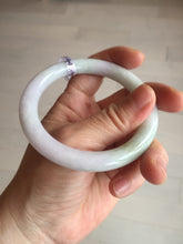 Load image into Gallery viewer, 56mm Certified Type A 100% Natural light green purple(春带彩) round cut jadeite Jade bangle AA79-4954