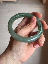 Load image into Gallery viewer, 57.2mm certified Type A 100% Natural icy watery dark green gray Jadeite Jade bangle PC15-0368
