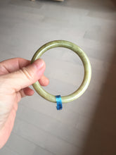 Load image into Gallery viewer, 58.5mm 100% natural certified yellow/gray round cut jadeite jade bangle BK14-3294