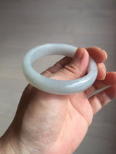 Load image into Gallery viewer, 47mm certified 100% natural Type A icy watery light green white oval jadeite jade bangle AU43-8151