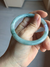 Load image into Gallery viewer, 55.8mm Certified Type A 100% Natural green/blue with green floating flowers slim round cut Jadeite bangle PB237-9550