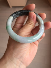 Load image into Gallery viewer, 53.5mm certified 100% natural Type A sunny green dark green purple jadeite jade bangle AA34-4258