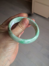 Load image into Gallery viewer, 50.5mm Certified Type A 100% Natural sunny apple green/brown oval Jadeite Jade bangle AZ134-1459