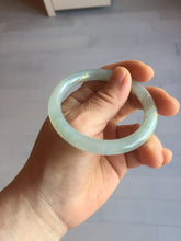 Load image into Gallery viewer, 52.2mm 100% Natural type A icy watery light green carved and golden-painted round cut slim Jadeite Jade bangle BH129