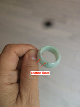 Load image into Gallery viewer, Size 8-9 100% natural type A sunny green/white (白底青) jadeite jade band ring AT98