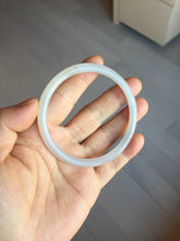 Load image into Gallery viewer, 59.2mm Certified 100% Natural white gray slim nephrite jade bangle HN137-9100