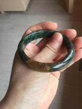 Load image into Gallery viewer, 52.7mm Certified Type A 100% Natural brown oily dark green(老油青) gray black Jadeite Jade bangle PC218-6231