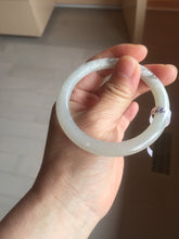 Load image into Gallery viewer, AllaboutjadeCanada.com only 52.2mm certified 100% Natural icy watery light beige pale pink(藕粉) gray white nephrite bangle HN121-0066
