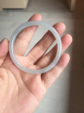 Load image into Gallery viewer, 53.9mm Certified 100% Natural icy gray (灰冰) pale pink(藕粉) slim round cut nephrite jade bangle HN159-9101