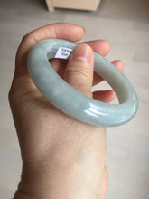 Load image into Gallery viewer, 56.3mm certified 100% natural type A icy watery white light green chubby jadeite jade bangle AH97-0549