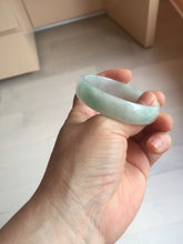 Load image into Gallery viewer, 51.6mm Certified Type A 100% Natural sunny green light green white thin Jadeite Jade bangle BS120-1581