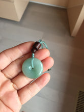 Load image into Gallery viewer, 23.5-28mm Type A 100% Natural sunny green/oily dark green black gray(老油青)/purple Jadeite Safety Guardian Button donuts pendant group PB301
