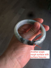 Load image into Gallery viewer, 50.5mm Certified Type A 100% Natural dark green Jadeite Jade oval bangle AJ70-0610