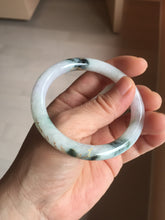 Load image into Gallery viewer, 53.5mm certified 100% natural Type A sunny green white purple carved and golden-painted round cut jadeite jade bangle PJ62