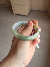 Load image into Gallery viewer, 53.9mm certified natural 100% natural Type A light green/yellow with green floating flowers jadeite jade bangle PA231-4999
