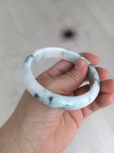 Load image into Gallery viewer, 59.5mm Certificated Type A 100% Natural White green red purple(FU LU SHOU) with green floating flowers Jadeite Jade bangle G110-9511