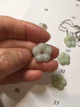 Load image into Gallery viewer, Type A 100% Natural light green/white/purple jadeite Jade Hawaiian flower Pendant AA66