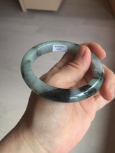 Load image into Gallery viewer, Shopify only. 56.5mm certified 100% natural type A dark green white jadeite jade bangle BN88-4487
