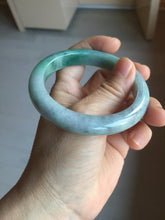 Load image into Gallery viewer, 57mm Certified Type A 100% Natural sunny green/gray/black chubby Jadeite bangle PB242-9546
