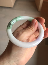 Load image into Gallery viewer, 56mm Certified Type A 100% Natural sunny green purple round cut Jadeite Jade bangle PB99-4951